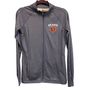 Women's Majestic Gray Chicago Bears Count the Wins Therma Base Full-Zip Jacket